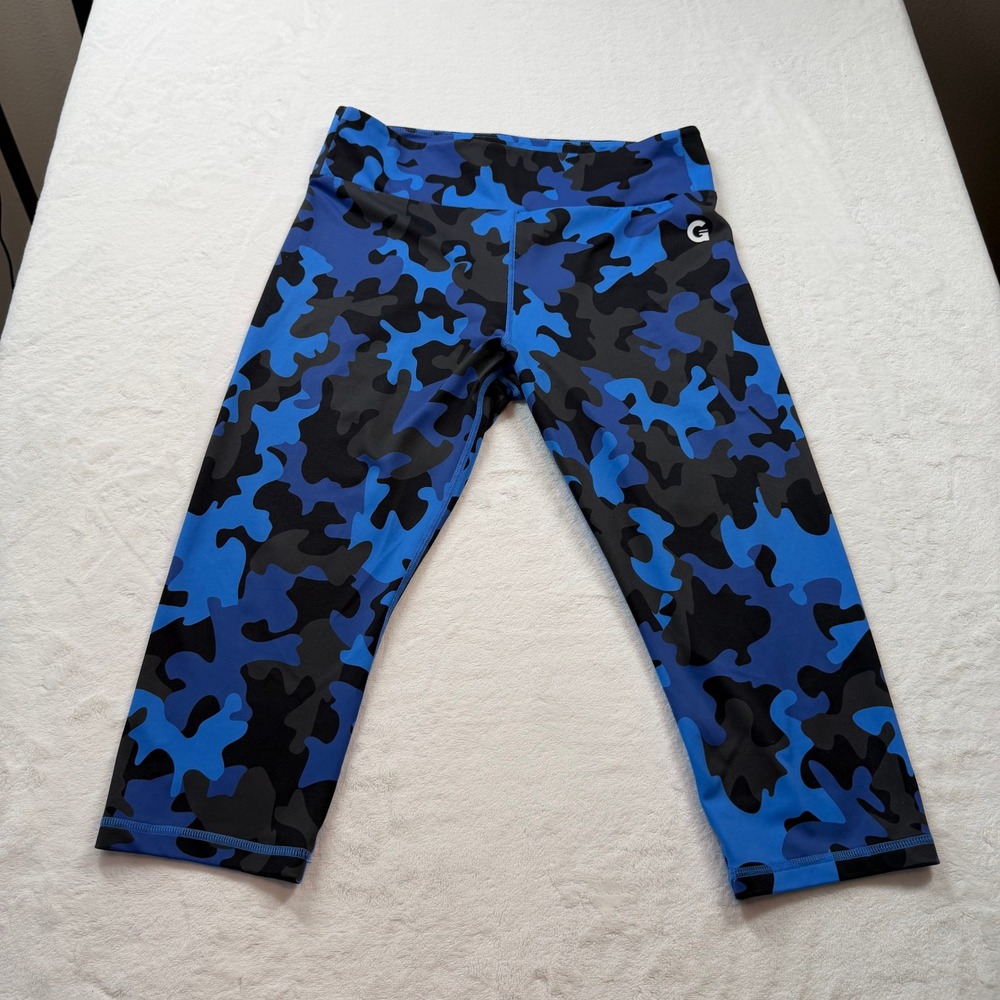 GRRRL Camouflage Leggings Women Size Ali/Amenah Blue Good Capri Workout Yoga